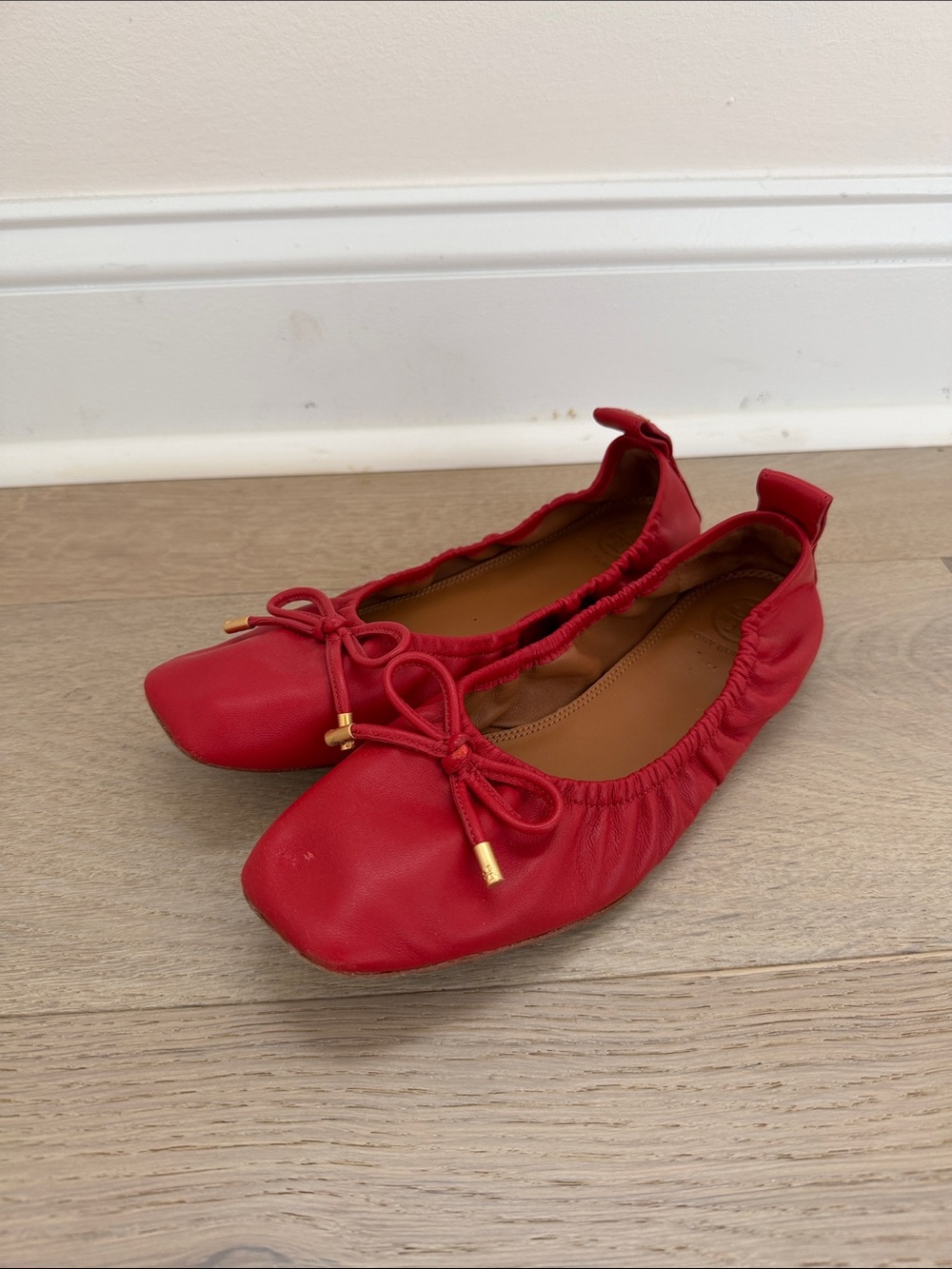 Tory Burch Red Bow Ballet Flats
